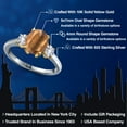 thumbnail image 2 of Gem Stone King 925 Silver and 10K Yellow Gold Brown Tiger Eye and White Created Sapphire Engagement Ring for Women | 2.00 Cttw | Oval 9X7MM | Gemstone Birthstone | Size 5, 2 of 6
