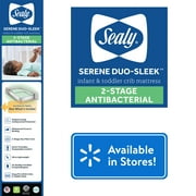 Sealy Baby Serene Duo-Sleek Crib Mattress 2-Stage Antibacterial Waterproof Infant and Toddler Mattress