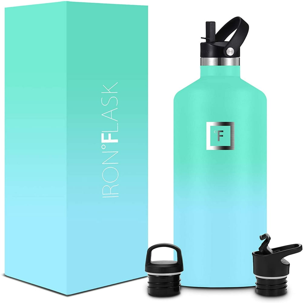 IRON °FLASK Narrow Mouth Sports Water Bottle, 3 Lids (Straw Lid