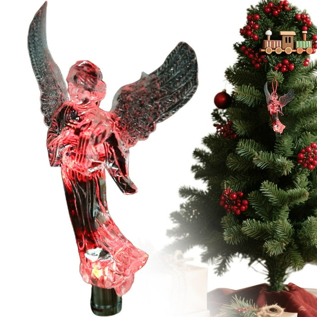 Plastic LED Lit Christmas Tree Hanging Ornaments Glowing Christmas Decorations christmas wall hangs