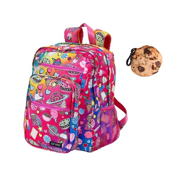 Top Trenz Sweets Large Backpack Plush Cookie Clip Bundle Set