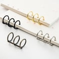 thumbnail image 4 of Gold Creative Metal Loose Leaf Book Binder Hinged Rings Scrapbook Clips, 4 of 5