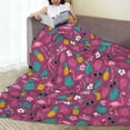 thumbnail image 6 of Rateoe Summer Flamingo Print Fuzzy Fleece Throw Blanket Extra Large,Super Soft,Fluffy and Warm Blankets for Couch,Bed,All Season Use (60"x50"), 6 of 8