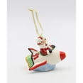 thumbnail image 3 of Ceramic Christmas Santa Rocket Ornament 3.75in, 3 of 5