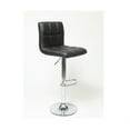 thumbnail image 3 of Set of 2 - Adjustable Height Bar Stool with Black Faux Leather Cushion Seat, 3 of 3