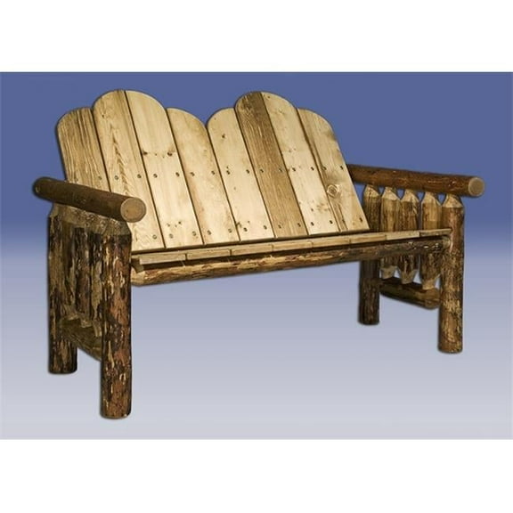 Glacier Country Log Deck Bench