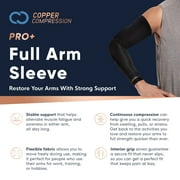 Copper Compression PRO+ Performance Full Arm Sleeve: Compression for Tendonitis, Arthritis & Forearm Strain S/M