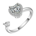 thumbnail image 6 of Heart Shaped Rotating Ring Copper Zircon Adjustable Jewelry, 6 of 6