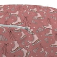 thumbnail image 3 of Ice Skates Pouf Cover with Zipper, Feminine Design of Tools of Outdoor Sports Activity, Soft Decorative Fabric Unstuffed Case, 30" W X 17.3" L, Pale Ruby Rose, by Ambesonne, 3 of 5