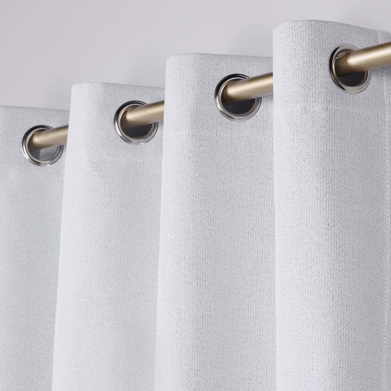 Superior Nyan 100% Blackout Curtains Set of 2, Grommet Header Curtain Panel Pair, Platinum, 52"W x 84"L