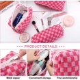 thumbnail image 4 of Makeup Bag 3 count Large Capacity Checkered  Bags Canvas Travel Toiletry Bag Organizer Cute Makeup Pouch Storage for Women(Rose), 4 of 6