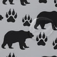 thumbnail image 4 of Yayeee Shower Curtain with Hooks 72"x72" Waterproof Fabric Bathroom Hanging Decor, Gray Bear Paws Pattern, 4 of 5