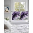 thumbnail image 3 of Purple Black Geometric 2 Panel Kitchen Curtains for Small Windows, Modern Abstract Crystals Artwork Bathroom Tier Curtain, Short Window Treatment for Bedroom/Living Room 55"x36", 3 of 6