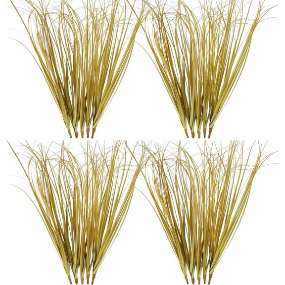 Zukuco 16PCS Fake Autumn Yellow Grass Decor Artificial Grass Plants Outdoor Artificial Tall Shrubs Wheat Grass Greenery Stems Faux UV Resistant Grass Artificial Plant for Outdoor Indoor Home Decor