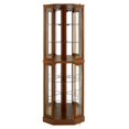 thumbnail image 5 of Traditional and Transitional Interior Home Styles 6 Shelf Corner Curio Display Cabinet with Lights, Mirrors and Adjustable Shelves, 72"H x 26"W x 19.5"D (E26 light bulb not included), 5 of 9