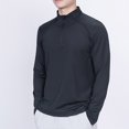 thumbnail image 2 of miqiqism Mens Fashion Shirts Classic Long Sleeve Thermal Zipped Shirt Trendy Solid Color Slim Fit Quarter Zipper Pullover Blouses,Black,5X-Large, 2 of 6