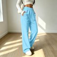 thumbnail image 7 of Wide Leg Sweatpants Women Baggy Lightweight Elastic High Waisted Sweat Pants Baggy Joggers for Lounge Workout Petite Palazzo Pants, 7 of 7