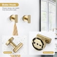 thumbnail image 3 of 8-Pieces Bathroom Hardware Set Brushed Gold SUS304 Stainless Steel Bath Towel Bar Set 23.6 Inch Round Bathroom Accessories Kit Wall Mounted, 3 of 8
