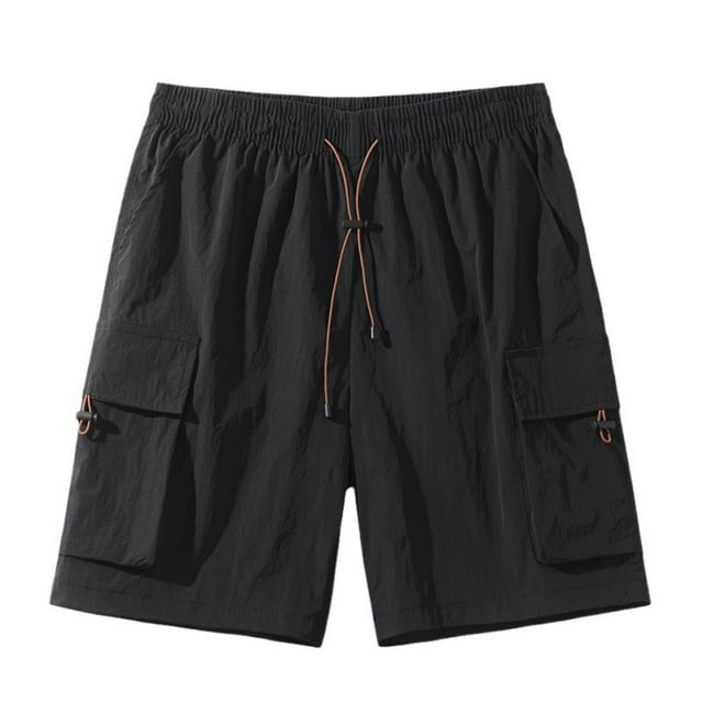 Dagugfen Cargo Shorts for Men Elastic Waist Drawstring Loose Lightweight Stretch Outdoor Running Shorts