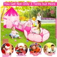 thumbnail image 4 of 3pc Play Tunnels Tent with Baby Ball Pit for 3-6 Years Girls Toddlers Indoor Outdoor Tent Playhouse, 4 of 7