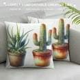 thumbnail image 3 of JRXY Throw Pillow Cover Festival Gifts Hot Tropical Desert Succulents Plants Cactus Potted Summer Decor Decorative Home Sofa Chair Car Lumbar Throw Pillow Case Cushion Cover White, 3 of 5