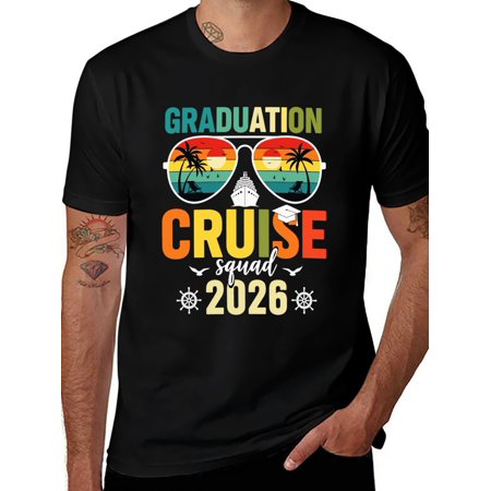 Potopok Graduation Cruise Squad Senior 2026 Cruising Graduation Trip T-Shirt,Black - S