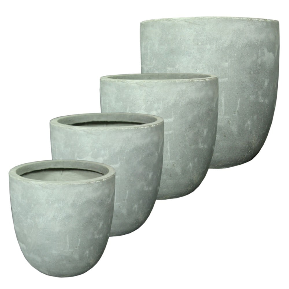 Round Fiber Clay Pots (Set of 4)