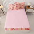 thumbnail image 4 of Manfei Pink Bowknot Lines Zipper Full Size Comforter Sets with Fitted Sheet and 2 Pillowcases,Cute Bow Zipper Bedding Set,Pink Reversible,4-Piece, 4 of 7