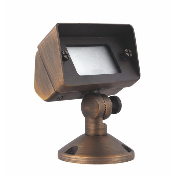 FLOOD LIGHT W2in D4in H6in ANTIQUE BRASS INCLUDES STAKE G4 HALOGEN 35W(LIGHT SOURCE NOT INCLUDED)