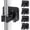 Black, variant on Stainless Steel Broom Holder, Heavy Duty, Rust Resistant, 4 Gripper Positions with 4 Hooks, Black