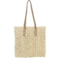 thumbnail image 1 of Bolso de hombro grande tejido a mano para mujer, bolso de paja, bolso de playa de verano, 1 of 6
