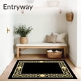 thumbnail image 3 of ODIKA 5'x7' Machine Washable Non-Slip Area Rug, Vintage Damask with Ornamental Scroll Work High Traffic Rug with Pad, Black, 599094, 3 of 8