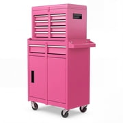 ELLEGNT 2-in-1 Rolling Tool Chest with 5 Drawers, Garage Cabinet and Workstation Combo on Wheels