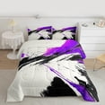 thumbnail image 2 of Manfei Purple Abstract Splatter Full Size Comforter Sets, Chic Geometric Ombre Bedding Comforter Set, Watercolor Artwork Reversible Bedding Sets, Super Cozy Room Decor, 3-Piece, 2 of 8