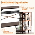 thumbnail image 4 of Aquarium Stand for 20–90 Gallon Fish Tank, Heavy Duty Fish Tank Stand with Storage Shelves, 860LBS Capacity Metal Frame Aquarium Rack for Reptile Tank, Turtle Tank, Home Office, Brown, 4 of 6