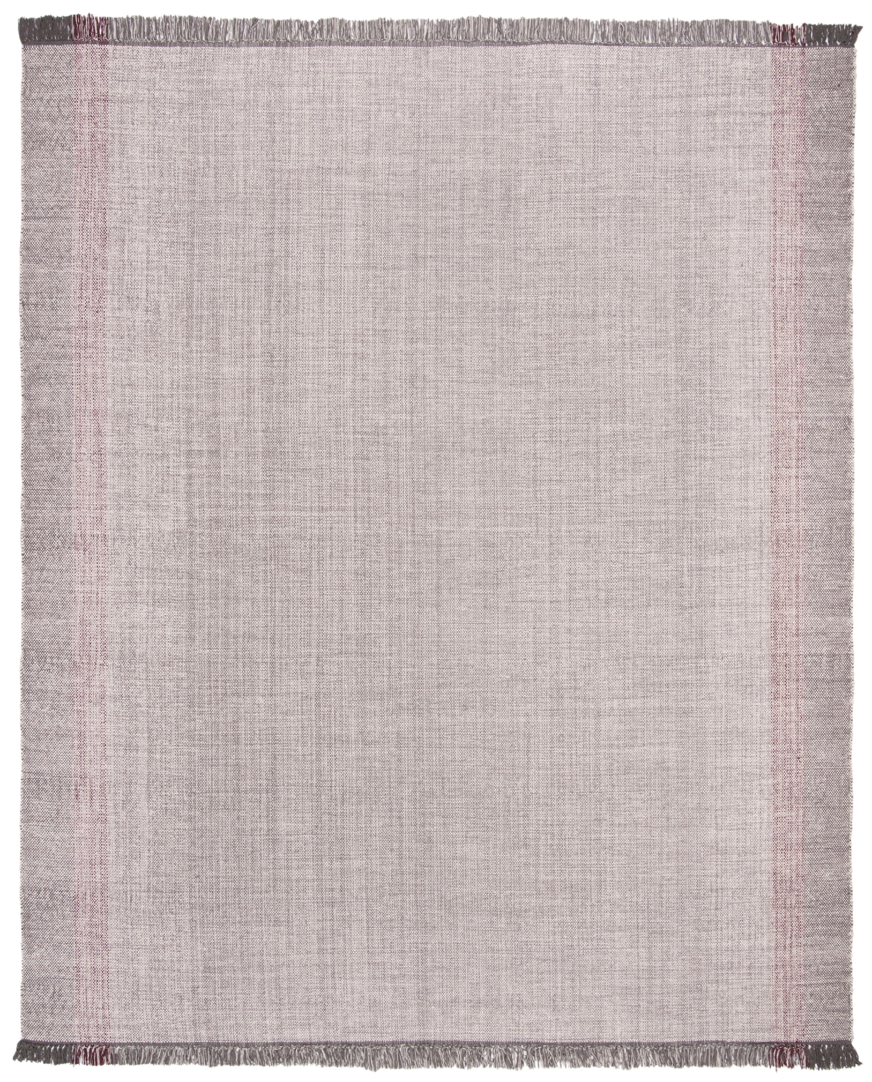 SAFAVIEH Montauk Sharlene Solid Striped Cotton Area Rug, Wine/Grey, 8' x 10'