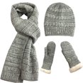 thumbnail image 1 of Conjunto de guantes y bufanda para mujer, conjunto cálido de invierno, gorro de punto para nieve, 1 of 5