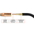thumbnail image 3 of 150 Amp MIG Gun Torch with Euro Connector - 12 Feet Cable - Consumables compatible with Tweco/Lincoln, 3 of 4
