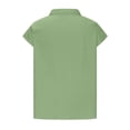 thumbnail image 4 of Womens Cotton Linen Short Sleeve Button Down Shirts Casual V Neck Plain Blouses Tops, 4 of 6