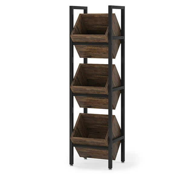 GVN Wine Storage Shelf, Wine Rack,Industrial Wine Rack, 3 Tier Freestanding Wine Storage Stand