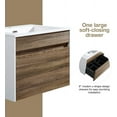 thumbnail image 4 of The Ivy 24 Inch Modern Bathroom Vanity With Sink - Includes Wall Mounted Cabinet with 1 Large Metal Drawer and White Countertop with Integrated Sink by Flairwood Décor, 4 of 8
