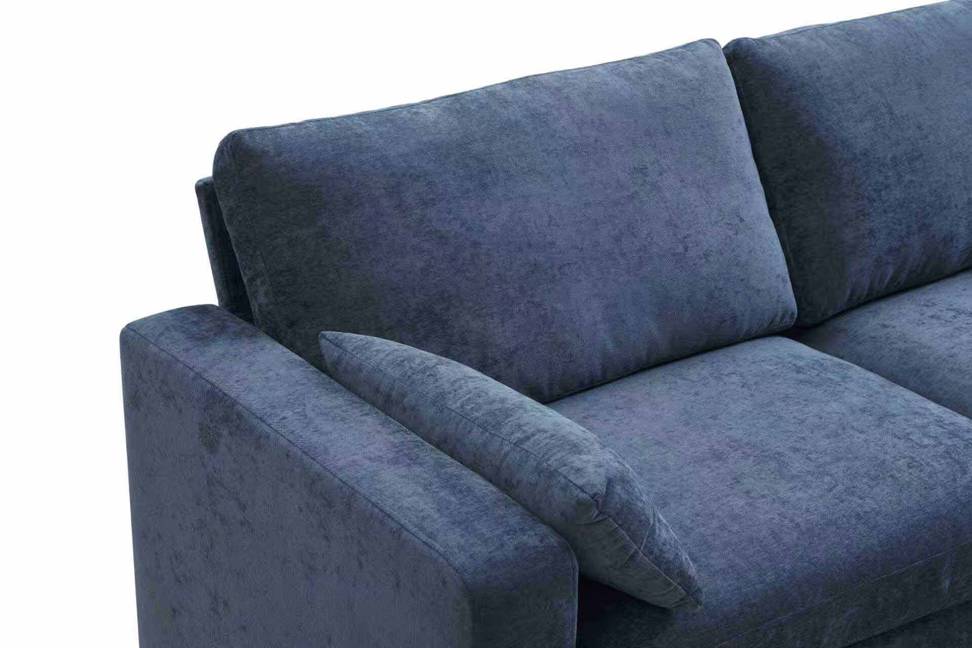 Lunale 79" Loveseat Sofa, Modern Chenille Cloud Couch for Living Room, Apartment, Blue