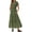 Army Green, variant on Womens Summer Maxi Dress Short Sleeve V Neck Hollow Out Eyelet A Line Long Flowy Beach Vacation Dresses