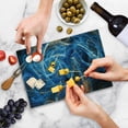 thumbnail image 3 of Fractal Cutting Board, Chaos Curves Hollow Science Fiction Style Space Wind Abstract Digital Art, Decorative Tempered Glass Cutting and Serving Board, Small Size, Blue Orange, by Ambesonne, 3 of 3
