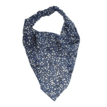 Unique Bargains 1 Pc Ditsy Floral Elastic Headwrap for Women Navy Blue