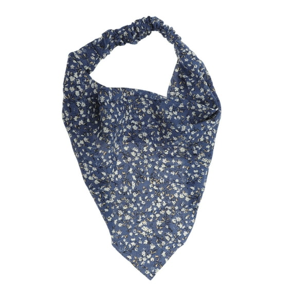 Unique Bargains 1 Pc Ditsy Floral Elastic Headwrap for Women Navy Blue