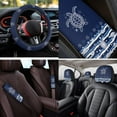 thumbnail image 4 of Uorisanigo Sea Turtle 14 Pcs Auto Seat Cover Car Console Cover Steering Wheel Cover Cars Headrest Cover and Car Seat Belt Pad Cover and Keychain Comfortable Anti-slip Suitable for Cars SUVs, 4 of 6