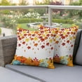 thumbnail image 3 of Outdoor Pillow Covers 24x24 Set of 2, Fall Orange Pumpkins Waterproof Patio Throw Pillow Covers for Couch Sofa Chair, Thanksgiving Farmhouse Maple Leaf Decorative Pillowcases for Throw Pillows, 3 of 9