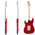 thumbnail image 5 of Right Handed Electric Guitar with Basswood Body and Rosewood Fingerboard, Carry Bag and Accessories Pack (Red), 5 of 8