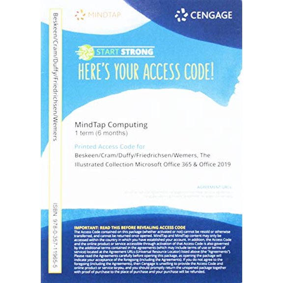 Mindtap Course List: Mindtap for Beskeen/Cram/Duffy/Friedrichsen/Wermers' the Illustrated Collection, Microsoft Office 365 & Office 2019, 1 Term Printed Access Card (eBook)